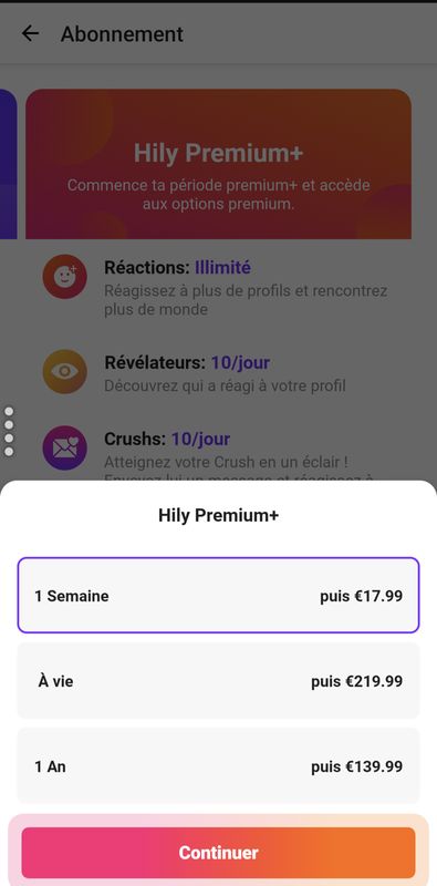 abonnement premium hily